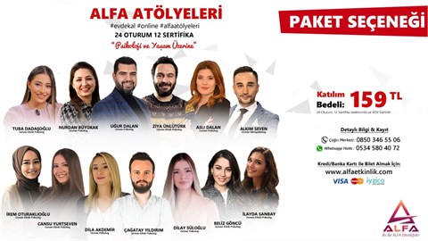 Online Alfa Atölyeleri: 12 Atölye Paket Seçeneği / 14-31 Mayıs