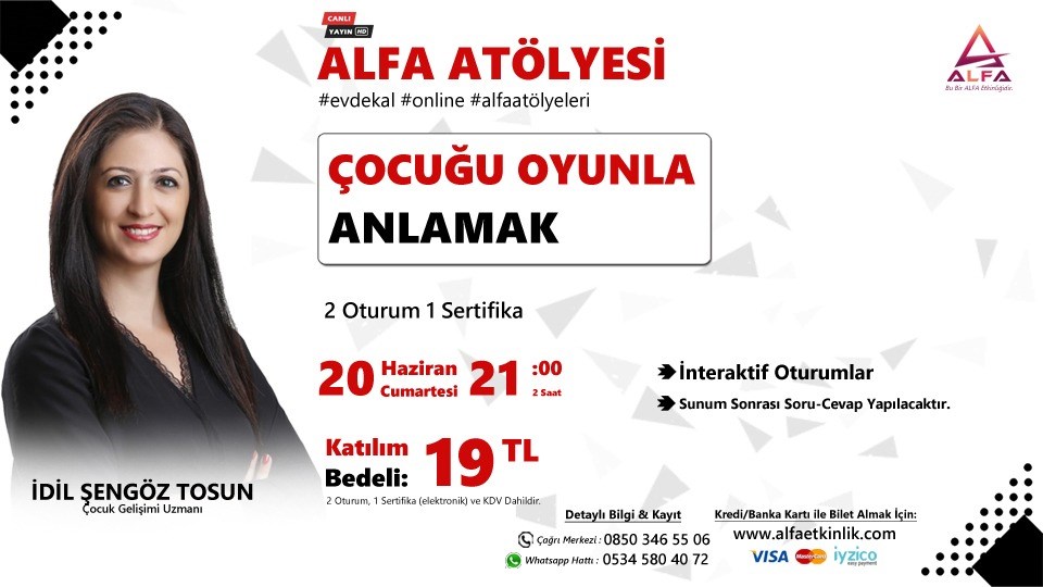 Online Alfa Atölye: Çocuğu Oyunla Anlamak / 20 Haziran