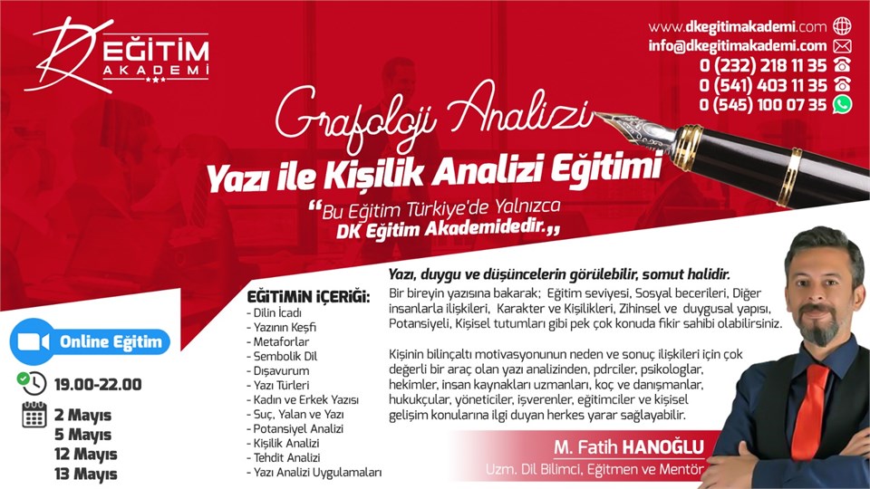 Yazı İle Kişilik Analizi (Grafoloji Analizi) Eğitimi