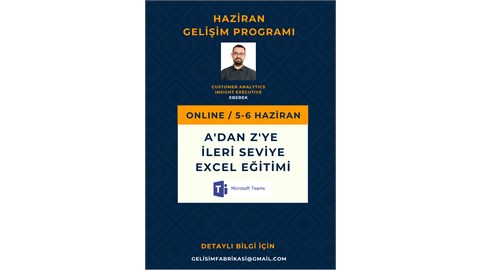 A'DAN Z'YE İLERİ SEVİYE EXCEL EĞİTİMİ