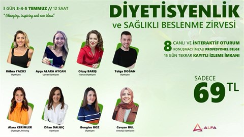 DİYETİSYENLİK ve SAĞLIKLI BESLENME ZİRVESİ / 3-4-5 Temmuz