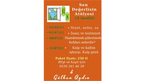 SEN DEĞERLİSİN ATÖLYESİ (4 modül)