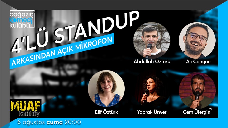 Boğaziçi Komedi Kulübü: 4'lü Standup + Açık Mikrofon