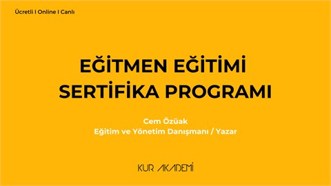 Eğitmen Eğitimi Sertifika Programı
