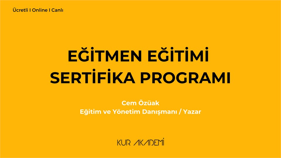 Eğitmen Eğitimi Sertifika Programı