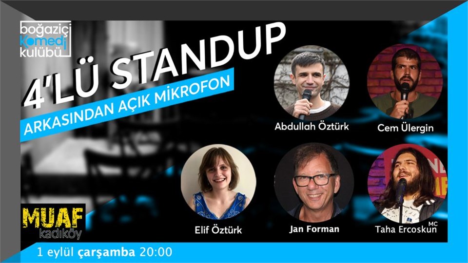 Boğaziçi Komedi Kulübü: 4'lü Standup + Açık Mikrofon