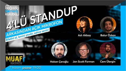Boğaziçi Komedi Kulübü: 4'lü Standup + Açık Mikrofon