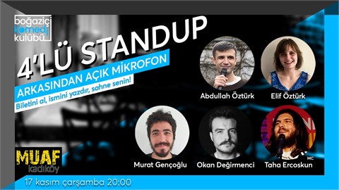Boğaziçi Komedi Kulübü: 4'lü Standup + Açık Mikrofon