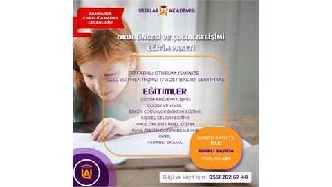 OKUL ÖNCESİ VE ÇOCUK GELİŞİMİ EĞİTİM PAKETİ