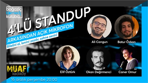 Boğaziçi Komedi Kulübü: 4'lü Standup + Açık Mikrofon