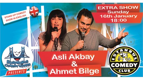 Asli Akbay & Ahmet Bilge - English Stand-up Comedy Show - SUNDAY 18:00 