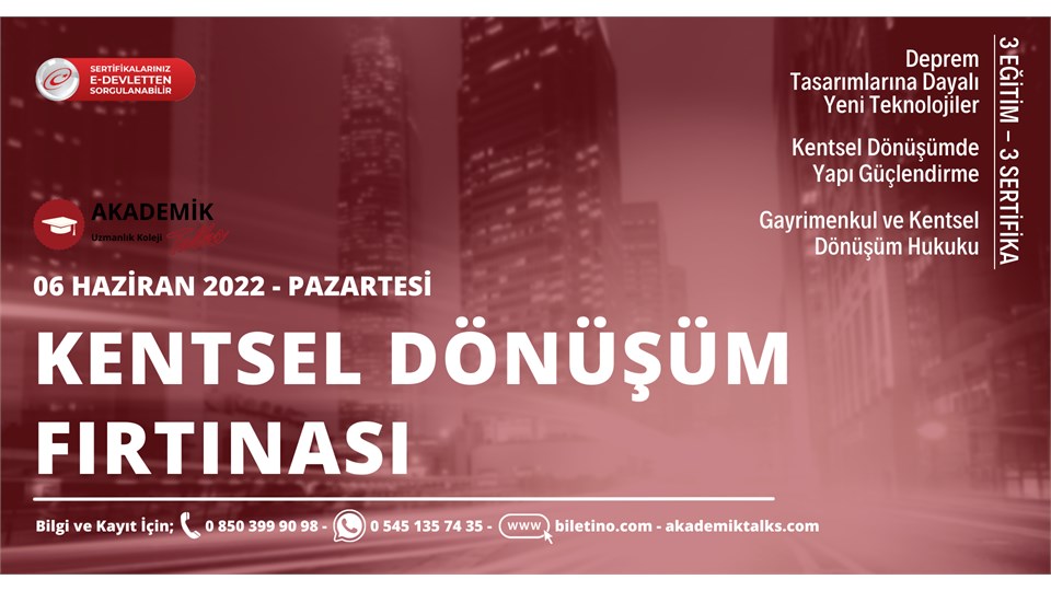 Kentsel Dönüşüm Fırtınası // 3 Eğitim - 3 Sertifika