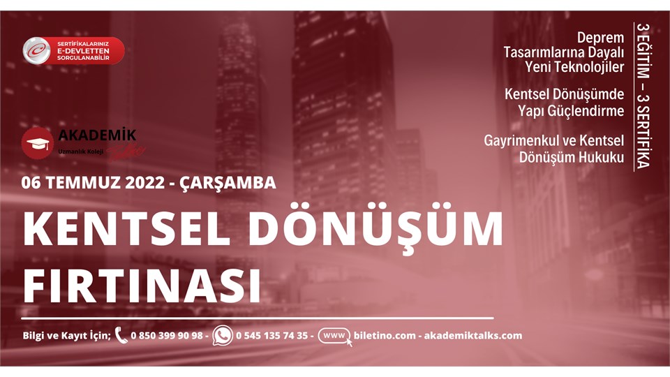 Kentsel Dönüşüm Fırtınası // 3 Eğitim - 3 Sertifika