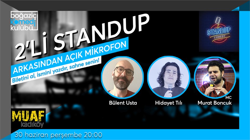 Boğaziçi Komedi Kulübü: 2'li Standup + Açık Mikrofon