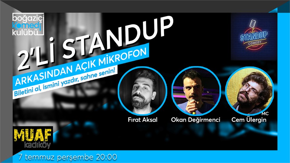 Boğaziçi Komedi Kulübü: 2'li Standup + Açık Mikrofon