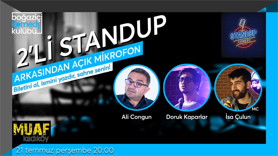 Boğaziçi Komedi Kulübü: 2'li Standup + Açık Mikrofon