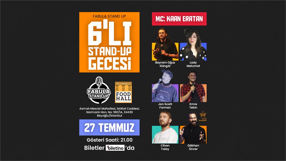 6'lı Stand-Up Gecesi //Food Hall