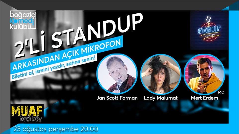 Boğaziçi Komedi Kulübü: 2'li Standup + Açık Mikrofon