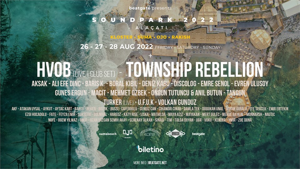 Beatgate Presents: SOUNDPARK 2022 ALAÇATI at Kloster x Suma Beach Alaçatı & Ojo & Rakish
