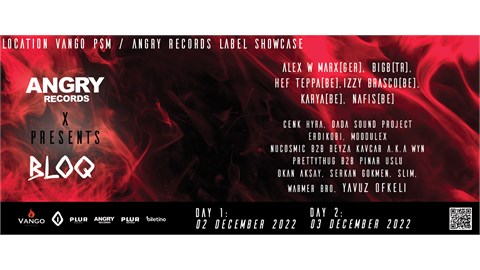 Angry Records invites BLOQ Events 