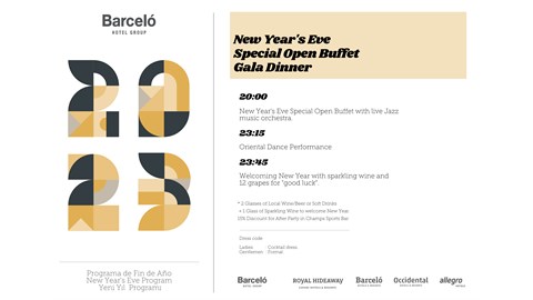 Barceló Istanbul New Year's Eve Special Open Buffet Gala Dinner