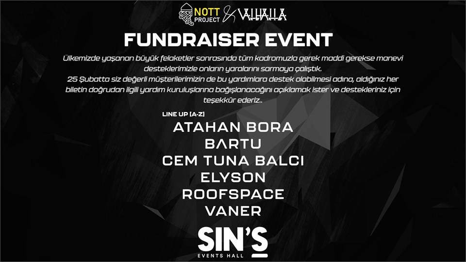 FUNDRAISER EVENT FOR EARTHQUAKE VICTIMS #26ŞUBAT2023