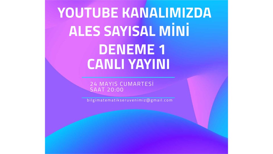 ALES SAYISAL MİNİ DENEME 1 CANLI YAYINI (2023/2 Dönemi)
