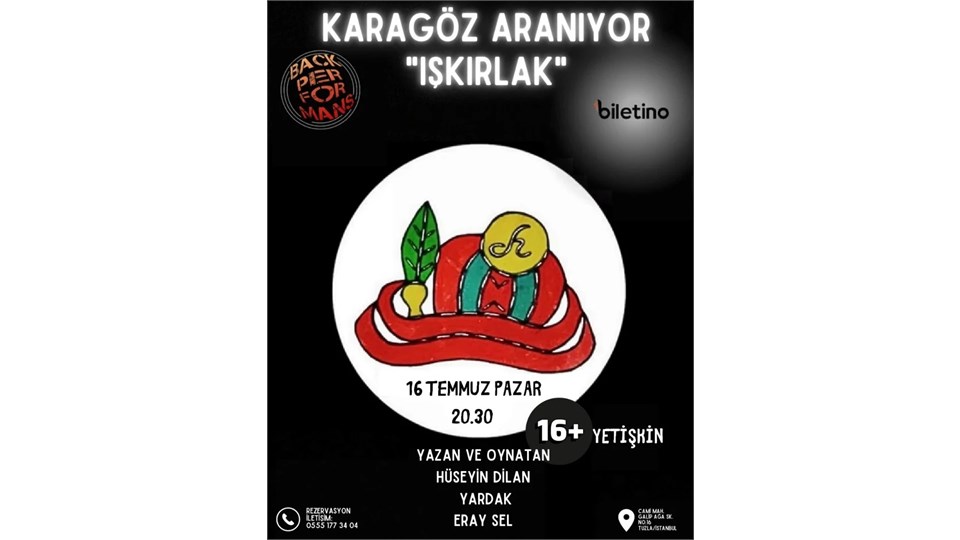 Karagöz Aranıyor “Işkırlak” Karagöz Oyunu Tuzla Back Performans Cafe