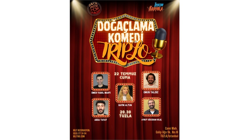Tiyatro Karyola Triplo Doğaçlama Komedi Gösterisi Tuzla Back Performans Cafe
