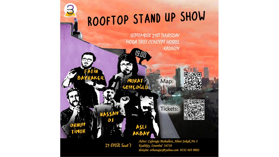 Stand Up Comedy Show at Drei Rooftop (İngilizce Stand Up Şovu)