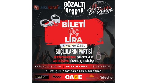 BİİLETİ 3 LİRA ( ALANYA GÖZALTI PUB )