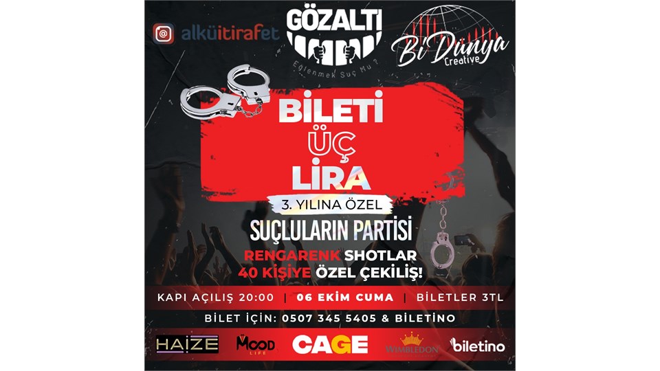 BİİLETİ 3 LİRA ( ALANYA GÖZALTI PUB )