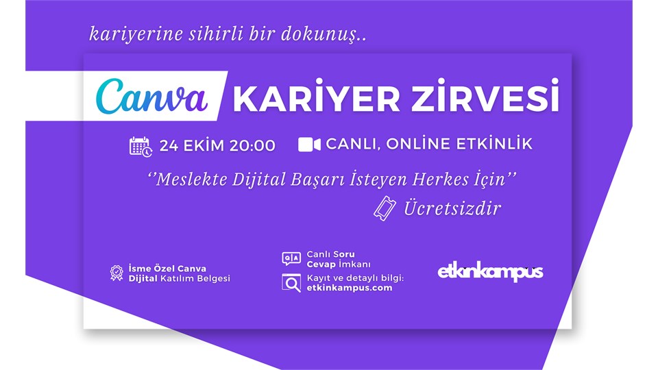 Canva Kariyer Zirvesi I Ücretsiz I Etkin Kampüs