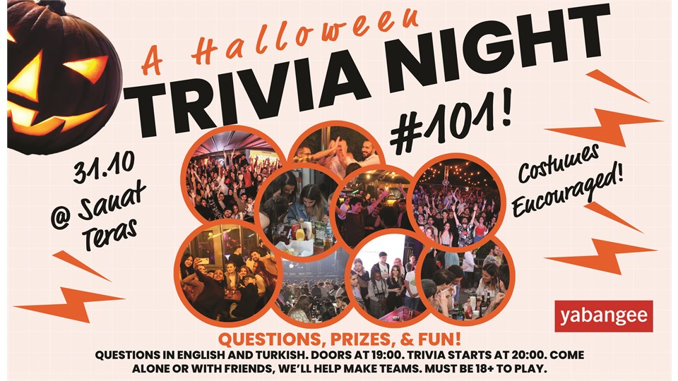 Halloween Trivia Night #101: Quiz for Everyone (Questions in English AND Turkish)