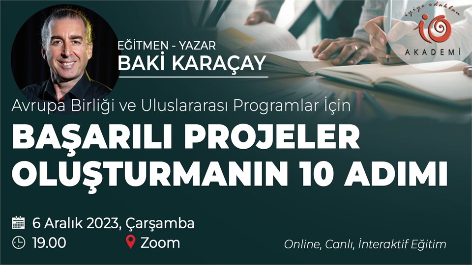 Avrupa Birliği ve Uluslararası Programlar İçin Başarılı Projeler Oluşturmanın 10 Adımı (Online Canlı İnteraktif Eğitim) 