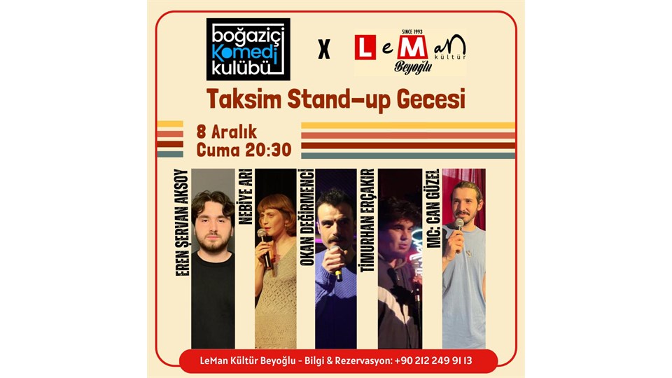 Boğaziçi Komedi Kulübü - Leman Kültür Taksim Stand Up Gecesi