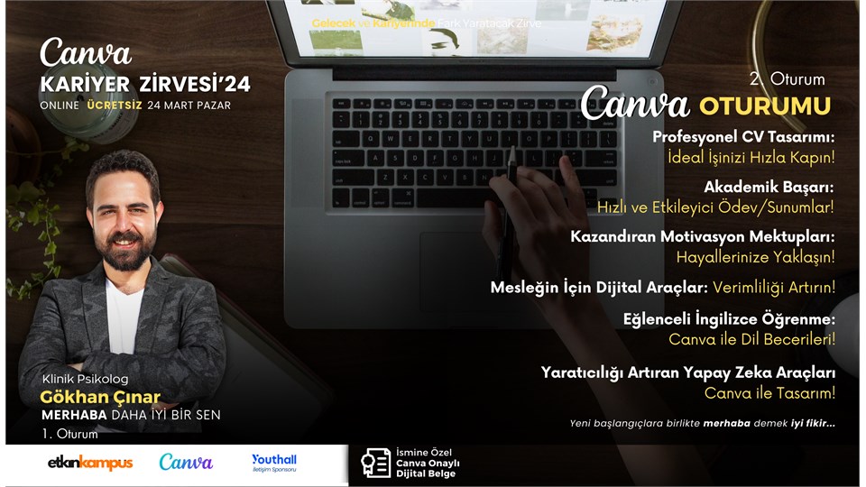 Canva Kariyer Zirvesi I Gökhan Çınar I Ücretsiz I Etkin Kampüs