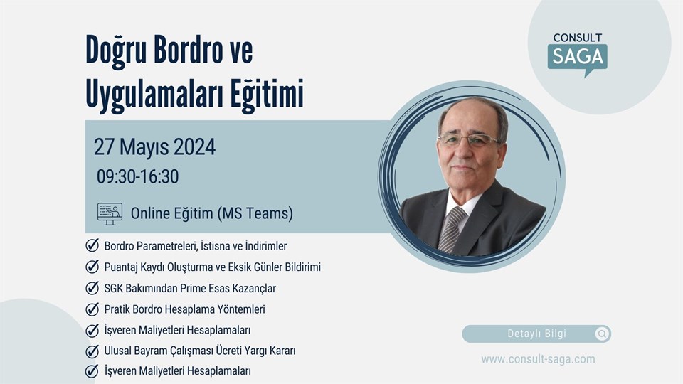 Doğru Bordro ve Uygulamaları Eğitimi – 27.05.2024
