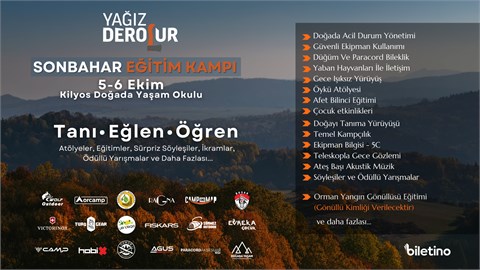 Yağız Derolur ile 5-6 Ekim Sonbahar Eğitim Kampı