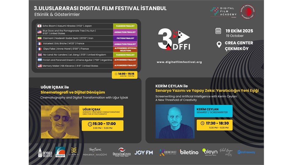 3.Uluslararası Digital Film Festival İstanbul - Ücretsiz Gösterim & Etkinlikler - Crea Center