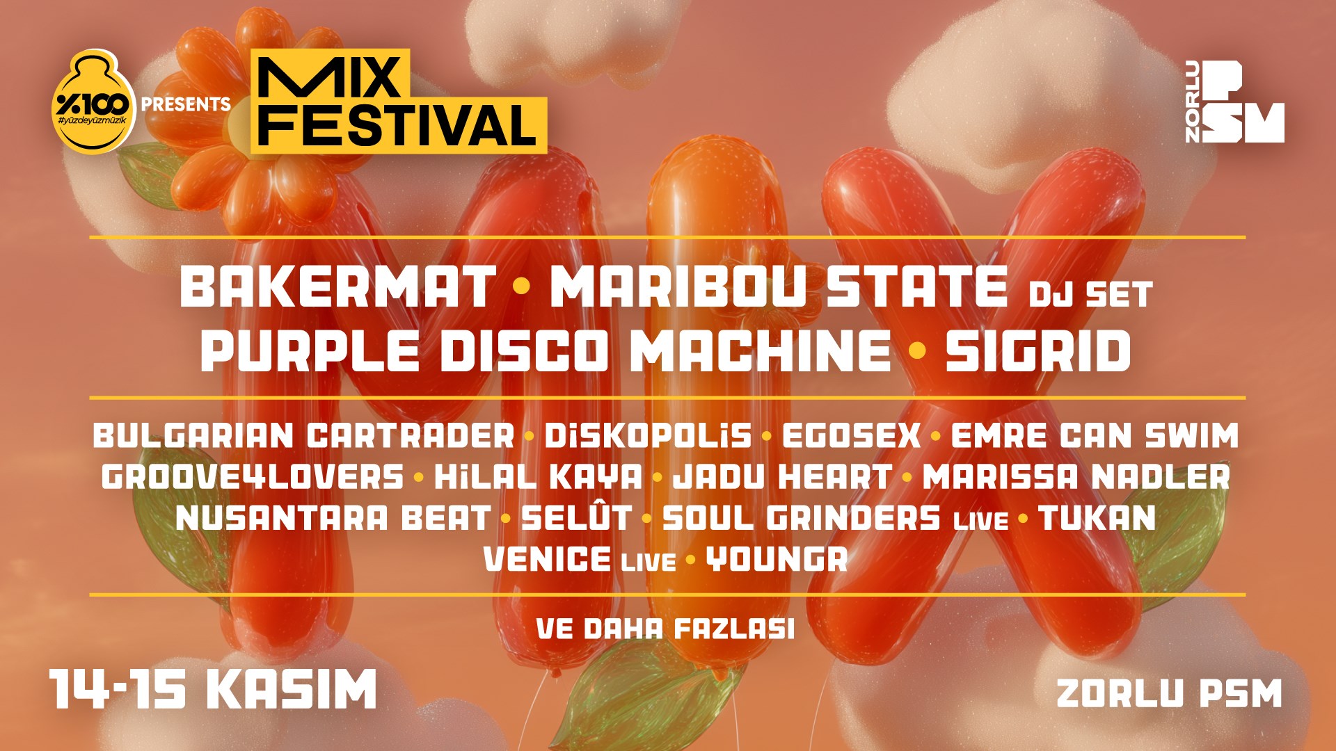 MIX FESTIVAL PRESENTED BY %100 MÜZİK | 14 Kasım 2025 | Zorlu PSM