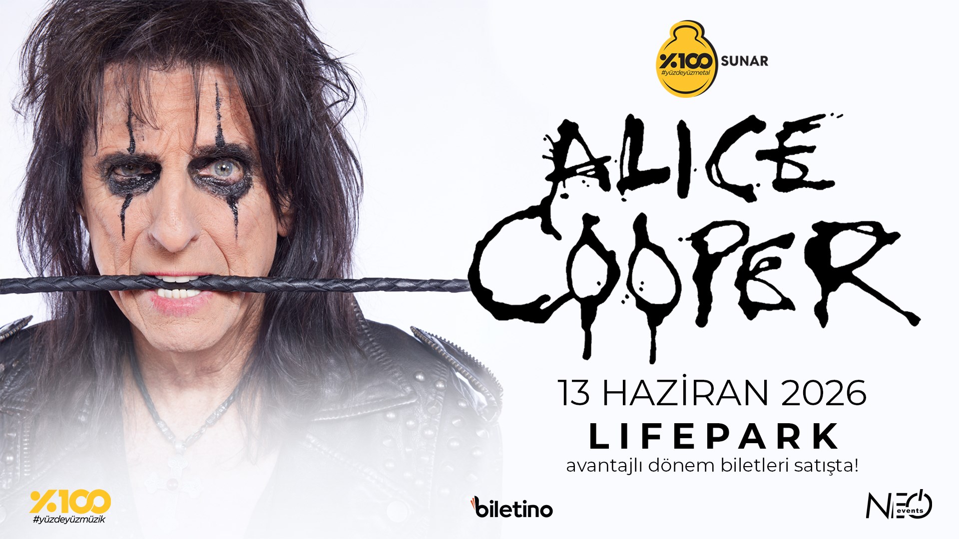 100 Metal Sunar: Alice Cooper | 13 Haziran 2026 | Life Park | Biletino