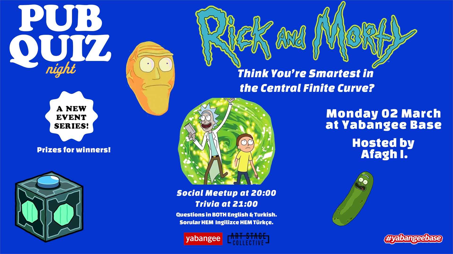 Pub Quiz Night on Rick and Morty (TV Show): Questions in BOTH English & Turkish