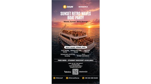 Sunset Retro Waves Boat