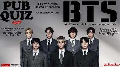 Pub Quiz Night on BTS: Questions in English and Turkish
