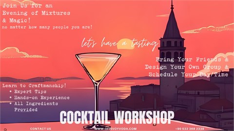 GALATA'da Kokteyl ve Likör Tadım Atölyesi (3 Kokteyl)
