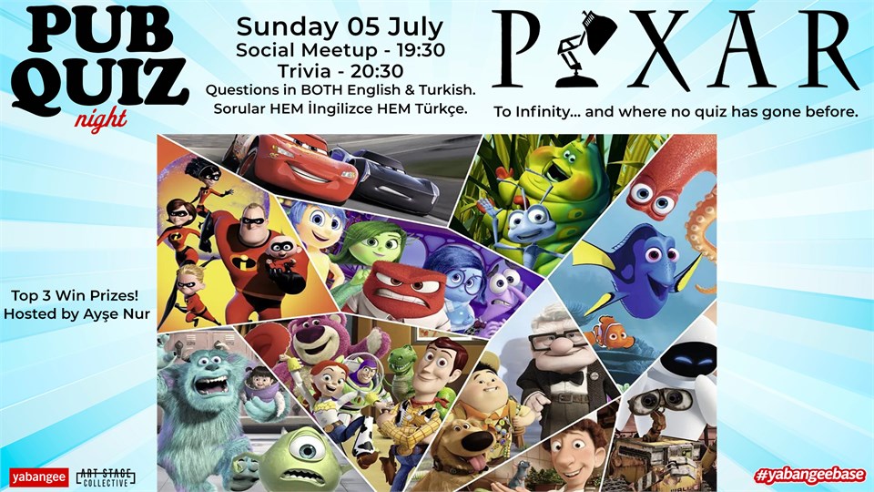 Pub Quiz on Pixar: Questions in English and Turkish