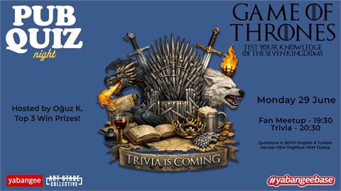 Pub Quiz on Game of Thrones: Questions in English & Turkish