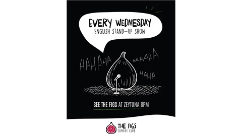 English Standup Comedy on Wednesday, August 19th at 20:00 at Zeytuna 