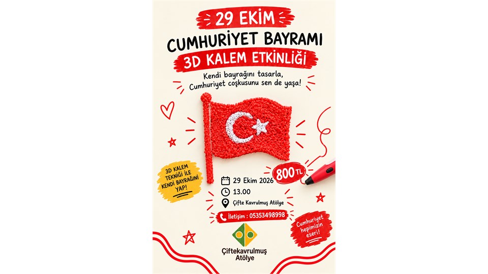 3D KALEM İLE TÜRK BAYRAĞI TASARIMI